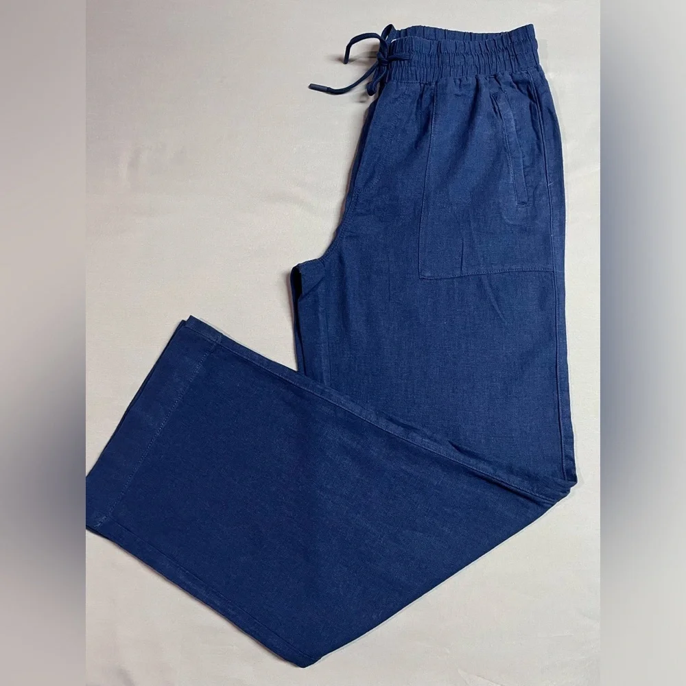 Frank by Frank and Oak Linen Blend Straight Leg Pants NWT - Picture 4 of 8